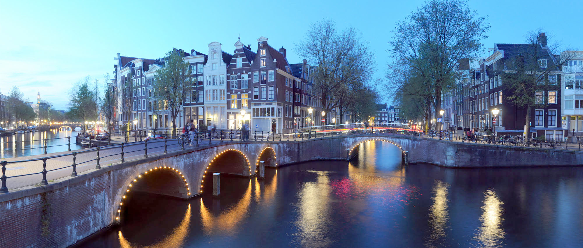 amsterdam keizersgracht bridge panorama